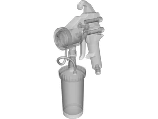 HVLP Spray Gun Bottom Feed 3D Model preview