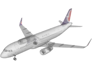 Airbus A321 Air Macau 3D Model preview