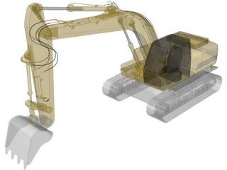 Excavator 3D Model preview