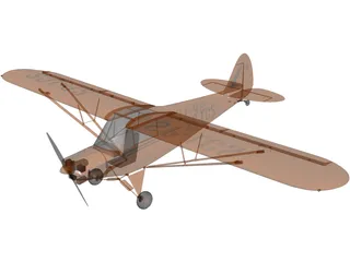 Piper PA-18 Supercub 3D Model preview