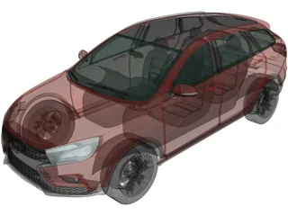 Lada Vesta Cross (2015) 3D Model preview