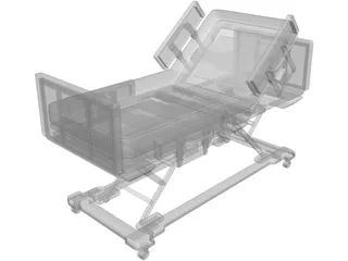 Hospital Bed 3D Model preview