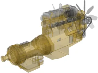 Caterpillar C15 Diesel Engine 3D Model preview