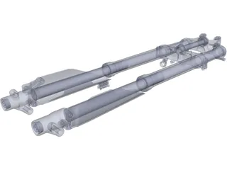 Honda CR85 Motorcycle Fork (2003) 3D Model preview