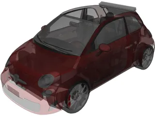 Fiat 500C Abarth (2014) 3D Model preview