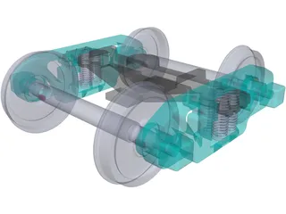 Train LHB ICF Bogie 3D Model preview