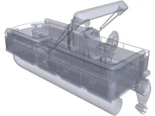 Pontoon Boat 3D Model preview