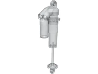 Ohlins TTX25 MkII Shock Absorber 267mm 3D Model preview