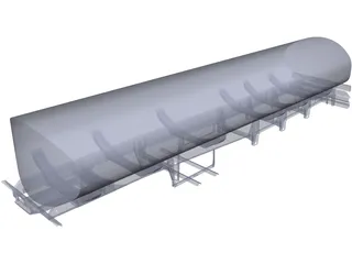 Tanker Semitrailer Frame 3D Model preview