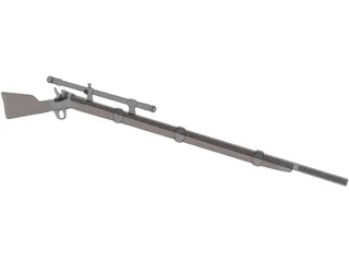 Remington Rolling Block Rifle 3D Model preview
