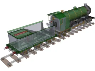 LBSC Ayesha II Steam Train 3D Model preview
