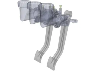Wilwood 340828 Forward Mount Car Pedals 3D Model preview
