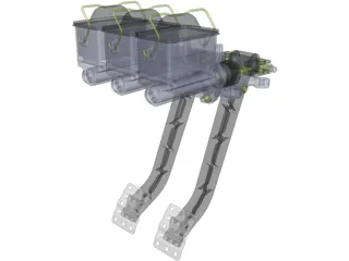 Wilwood 34011299 Reverse Mount Car Pedals 3D Model preview