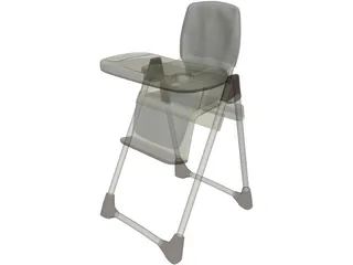 Baby High Chair 3D Model preview