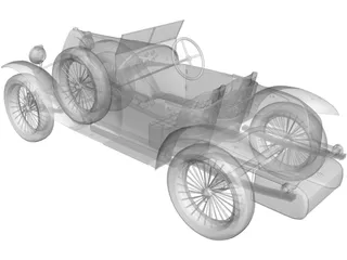 Bugatti Type 18 (1914) 3D Model preview