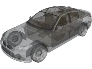 BMW 5-series E60 Sedan (2010) 3D Model preview