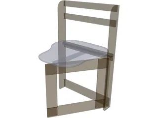Wooden Folding Chair 3D Model preview