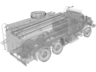 Ural 5557 Fire Truck 3D Model preview