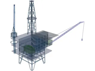 Oil Platform 3D Model preview