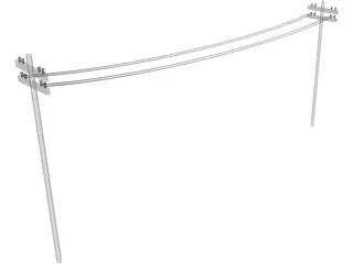 Telephone Pole 3D Model preview