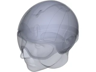 Ski Helmet with Goggles 3D Model preview