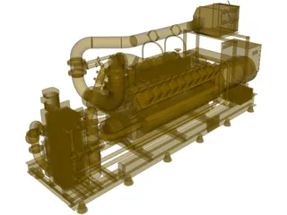 Caterpillar G35 20C V20 2MW 3D Model preview