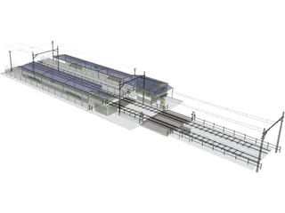 Train Station 3D Model preview