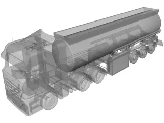 Mercedes-Benz Tanker Semi Trailer 3D Model preview