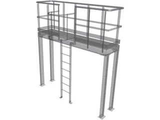 Steel Industrial Platform 3D Model preview