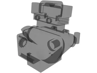 Kawasaki EX-500 Engine 3D Model preview