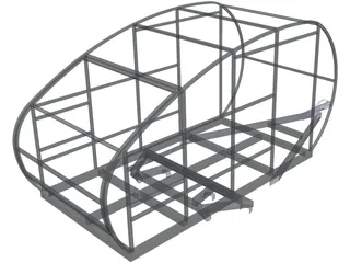 Mini Teardrop Camper Frame 3D Model preview