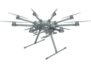 DJI S1000 Spreading Wings 3D Model preview