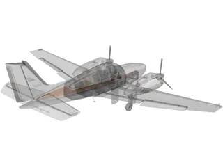 Beechcraft Baron 58 3D Model preview