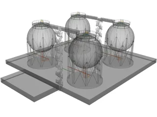 Gas Tanks 3D Model preview