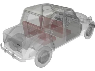 Citroen 2CV AZAM (1969) 3D Model preview