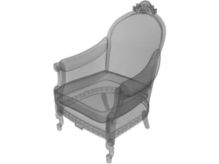 Antique Classic Armchair 3D Model preview