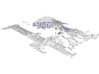 Vancouver City Downtown (Canada) 3D Model preview