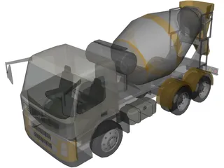 Volvo FM Cement Mixer 3D Model preview