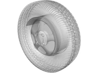 Wheel with Tire 3D Model preview