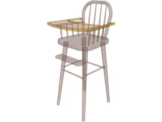 Baby Highchair 3D Model preview