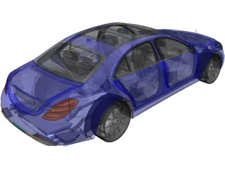 Mercedes-Benz S560 W222 4matic (2018) 3D Model preview