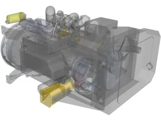 Perkins 1104A-44T Engine 3D Model preview