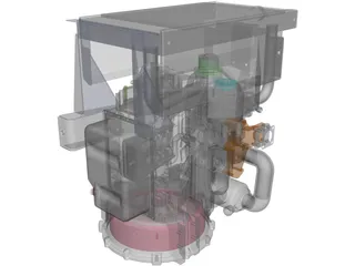 Perkins 403D-15 Engine 3D Model preview