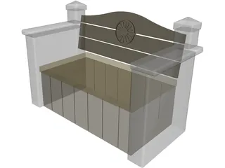 Garden Bench 3D Model preview
