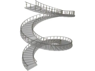 Spiral Staircase 3D Model preview