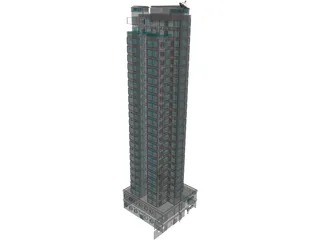 HK Residential Tower 3D Model preview