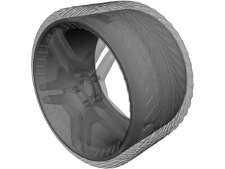 Wheel with Tyre 3D Model preview