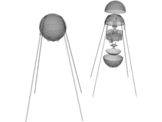Sputnik Satellite 3D Model preview