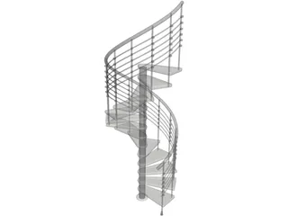 Spiral Staircase 3D Model preview