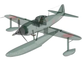 Kawanishi N1K1 Kyofu 3D Model preview